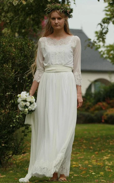 3/4 length sleeve wedding dresses |Ellen Bridals