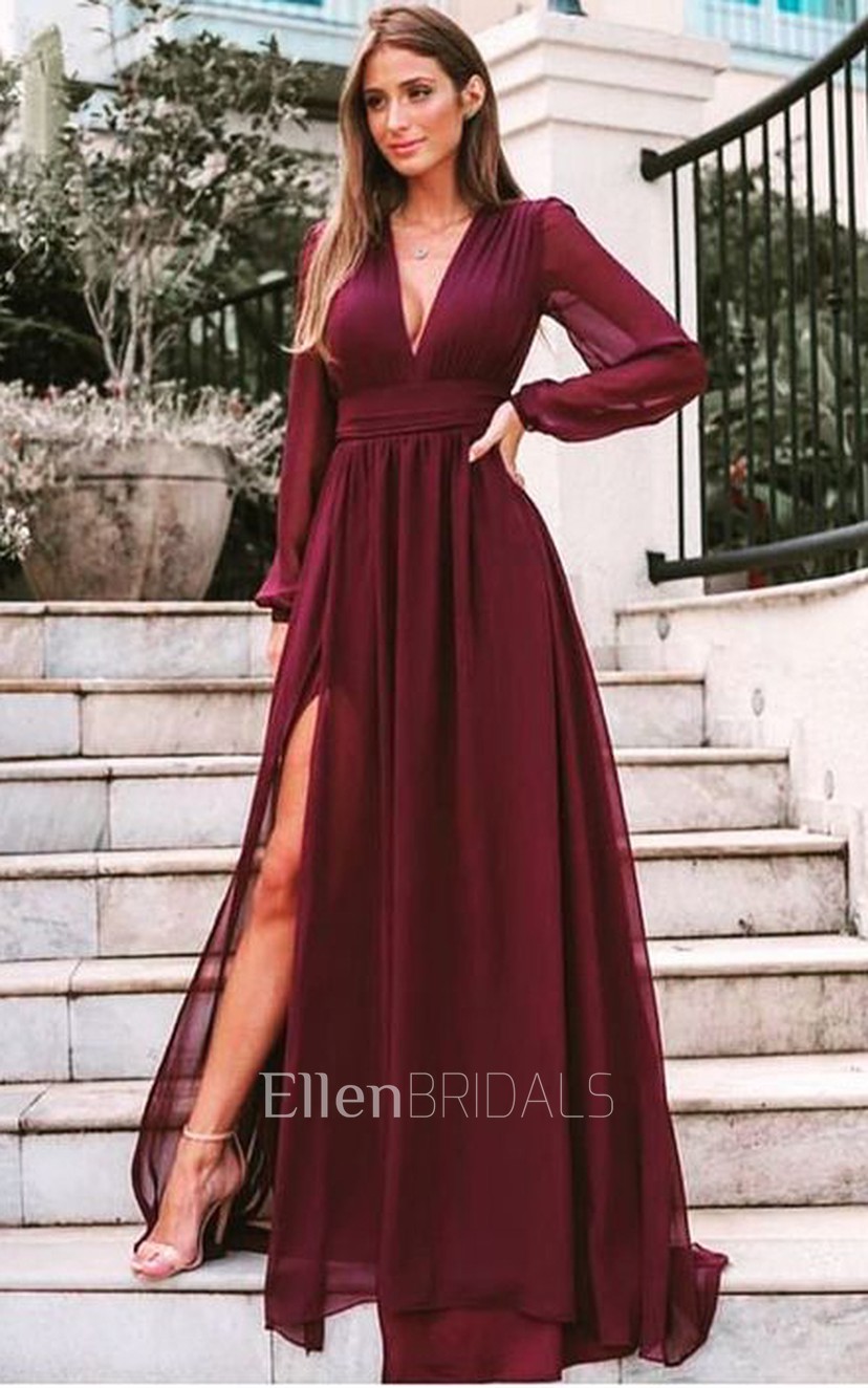 Floor length dresses with sleeves hotsell